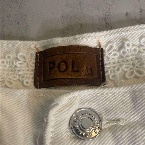 POL Distressed White Jean Shorts with Silver Details - Picture 2 of 4